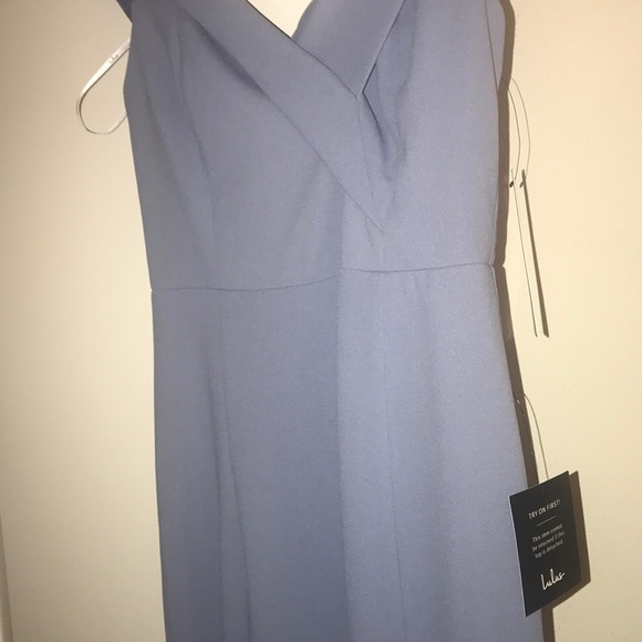 LuLu’s Song of Love Blue Grey Off the Shoulder - Picture 3 of 5